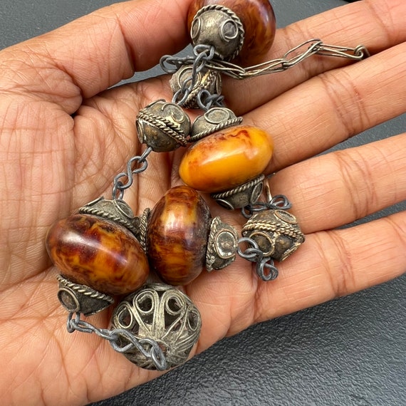 Beaded Butterscotch Amber Necklace