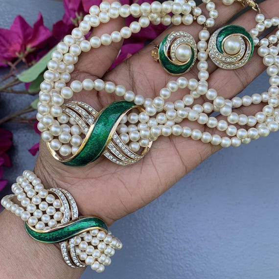 Collier Doré Avec émaux Vintage Années 80 - Bijou Occasion Très Bon état