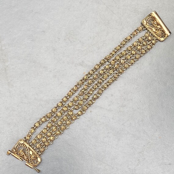 Vintage Egyptian Revival  Silver Bracelet .  Midd… - image 3