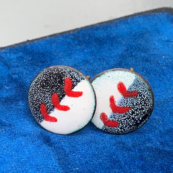 Vintage  Mod Modern  Copper Enamel Clip-on earrin… - image 5