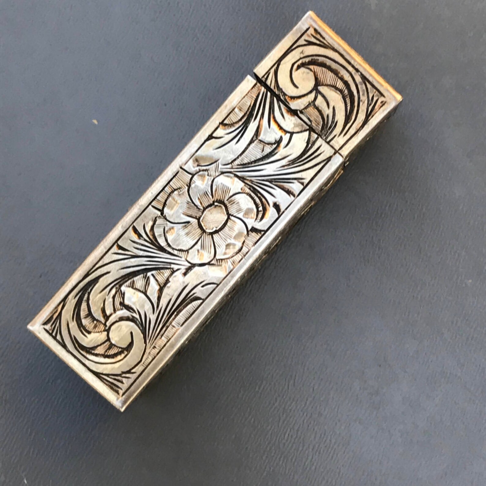 Vintage Italian Lipstick Holder . 800 Gilt Silver . Italian Etsy