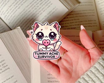 My Tummy Hurts Sticker Funny Tummy Ache Survivor Laptop Decal for IBS Witty Decal for Lactose Intolerant Friend Small Gift Idea for Allergy