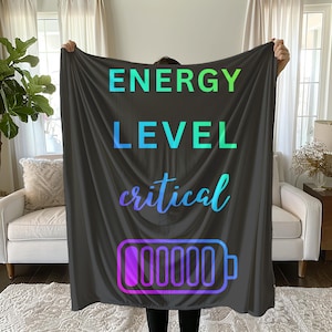 Chronic Fatigue Awareness Blanket Introvert Gift Idea for Coworker Self Care Comfort Throw for Spoonie Support Long Work Day Recovery CFS