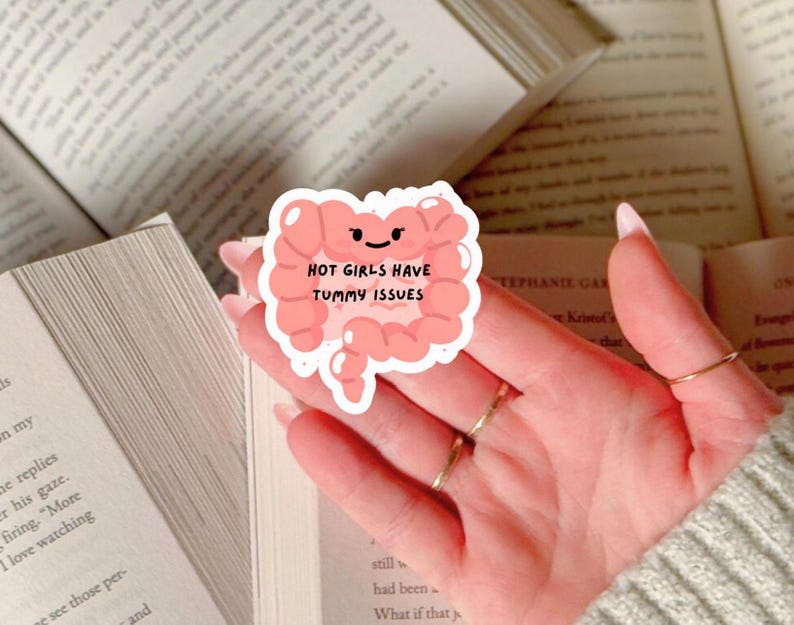 Funny Stomach Problems Decal for Hot Girl Gluten Free Gift Idea for Chronic Illness IBS Awareness Crohns Disease Gift Celiac Disease Sticker