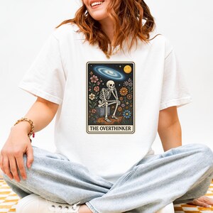 Funny Overthinker Tarot Card TShirt Sarcastic Mental Health T Shirt for Daughter Social Anxiety Gift Idea for Depressed Friend Anxiety Shirt