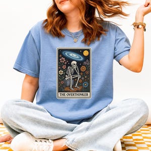 Card TShirt Sarcastic Mental Health T Shirt for Daughter Social Anxiety Gift Idea for Depressed Friend Anxiety Shirt Funny Overthinker Tarot