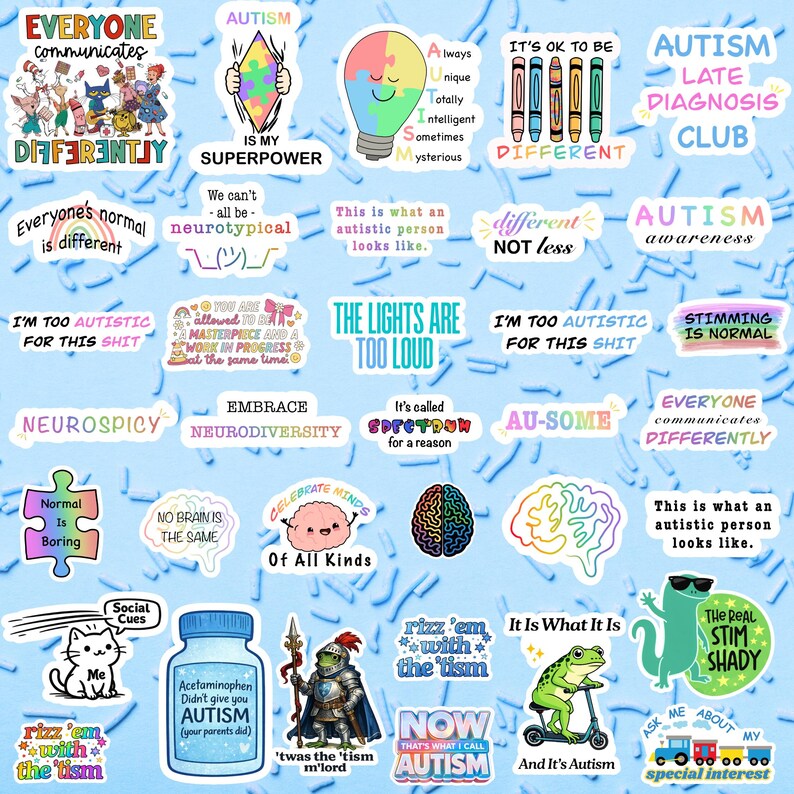 Subtle Autism Sticker Autism Sticker Funny Neurodivergent Sticker Bundle Sarcastic Twas the ...