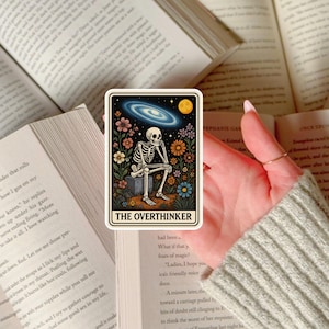 Overthinker Sticker Funny Depression Dark Humor Mental Health Gift for Mentally Ill Friend Anxiety Overthinker Tarot Card Decal for Friend