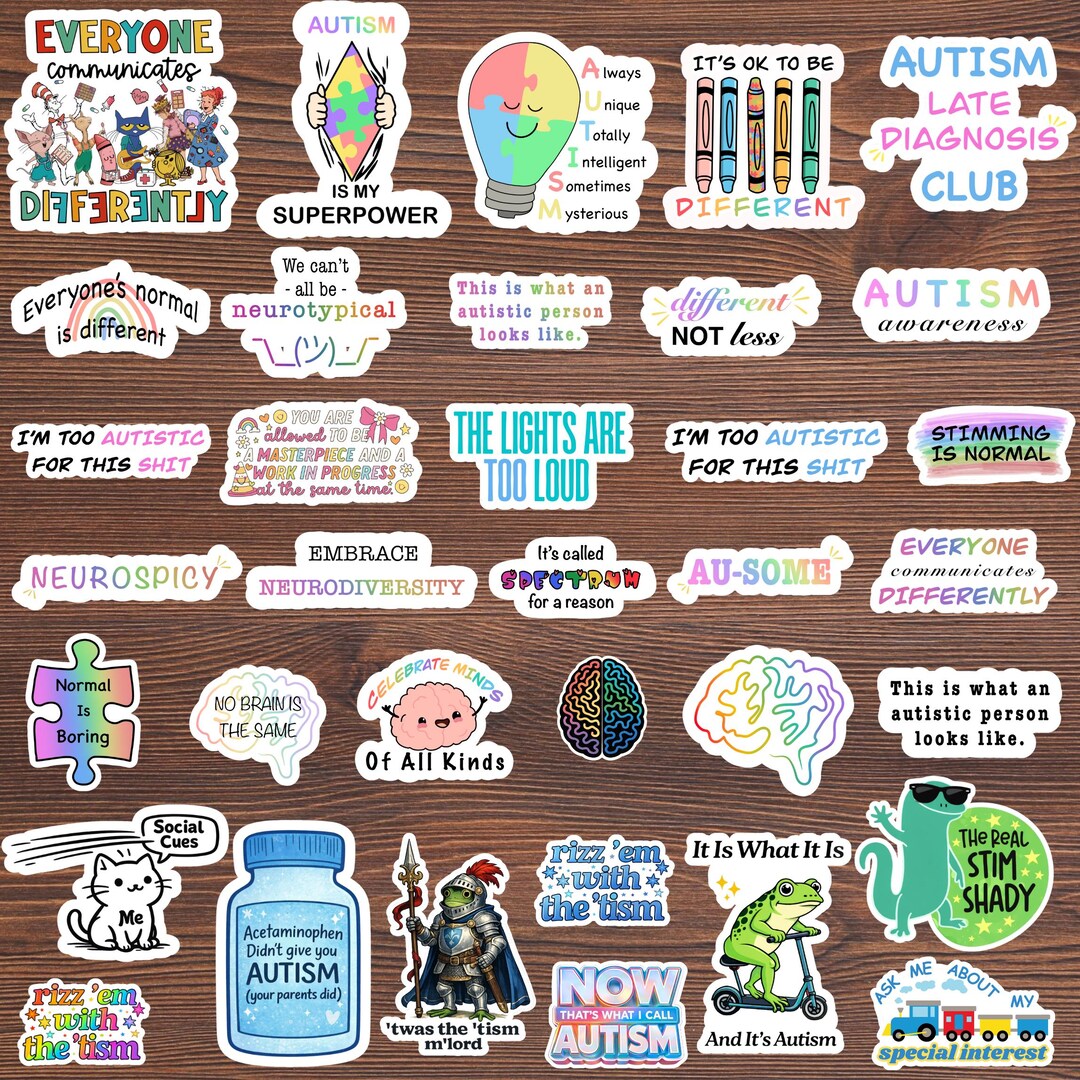 Autism Sticker Funny Neurodivergent Sticker Bundle Sarcastic Twas the ...