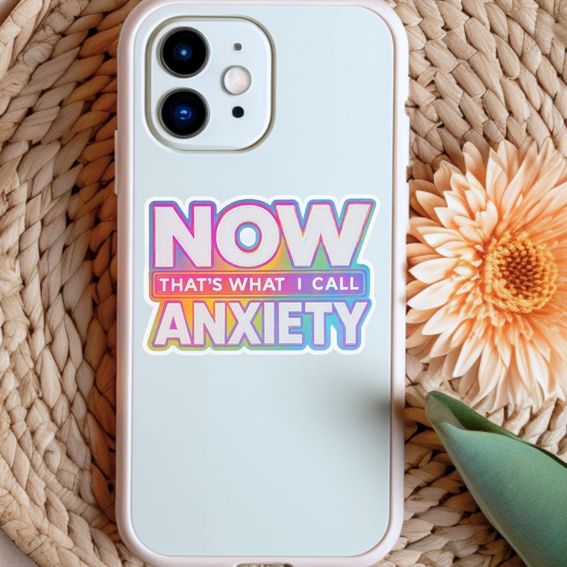 Anxiety Humor Sticker Waterproof Phone Decal for Mental Health Awareness Month Gift Idea for Mental Illness Humor Vinyl Decal