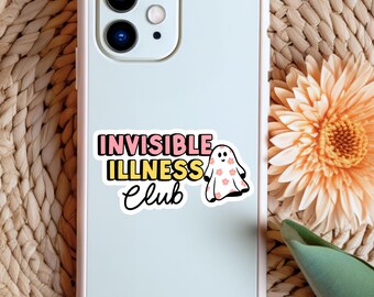 Invisible Illness Sticker Cute Endometriosis Decal Funny POTS Syndrome Phone Vinyl Waterproof Ghost Endo Sticker for Spoonie Fibro Gift Idea