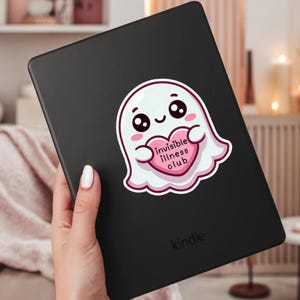Chronically Ill Wife Health Disorder Phone Decal for Hidden Disability Pride Awareness Ghost Sticker Invisible Illness Spoonie Gift Idea for