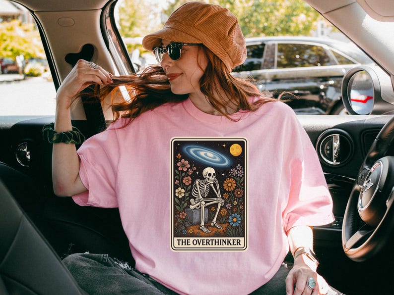 TShirt Sarcastic Mental Health T Shirt for Daughter Social Anxiety Gift Idea for Depressed Friend Anxiety Shirt Funny Overthinker Tarot Card