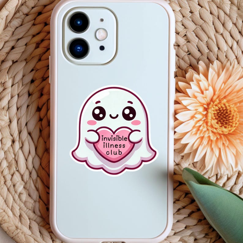 Idea for Chronically Ill Wife Health Disorder Phone Decal for Hidden Disability Pride Awareness Ghost Sticker Invisible Illness Spoonie Gift