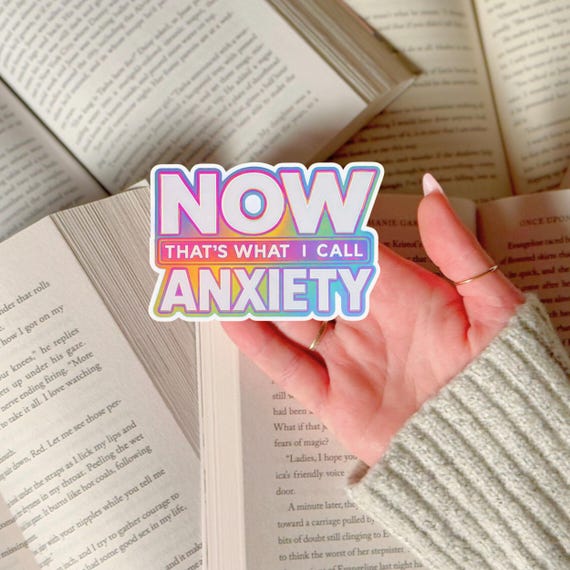 Anxiety Sticker Funny Waterproof Phone Decal for Mental Health Awareness Month Gift Idea for Mental Health Illness Humor Waterbottle Vinyl