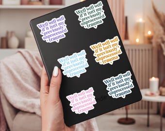 Trauma Sticker Funny Depression Laptop Decal for Psychology Student Mental Health Gift Idea for Therapist PTSD Humor Waterbottle Sticker