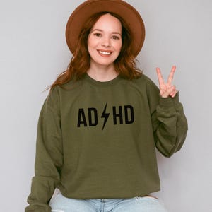 Gift for Boyfriend Oversized Streetwear Apparel Self Care Pullover ADHD Unisex Sweatshirt Modern Neurodivergent Crew Mental Health Awareness