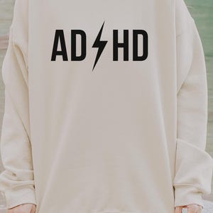 Crew Mental Health Awareness Gift for Boyfriend Oversized Streetwear Apparel Self Care Pullover ADHD Unisex Sweatshirt Modern Neurodivergent