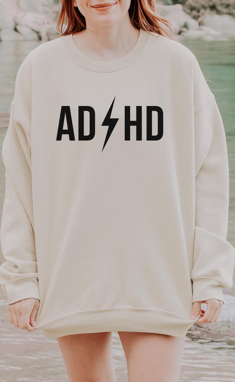 Crew Mental Health Awareness Gift for Boyfriend Oversized Streetwear Apparel Self Care Pullover ADHD Unisex Sweatshirt Modern Neurodivergent