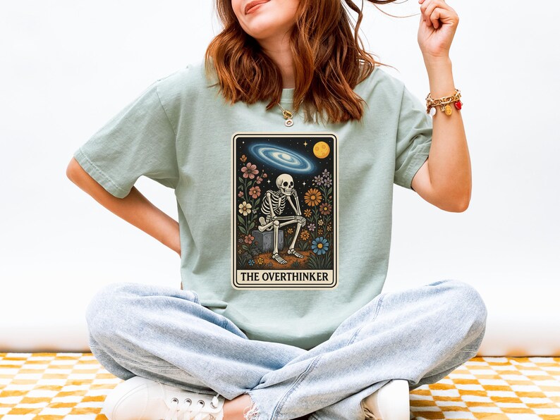 Overthinker Tarot Card TShirt Sarcastic Mental Health T Shirt for Daughter Social Anxiety Gift Idea for Depressed Friend Anxiety Shirt Funny