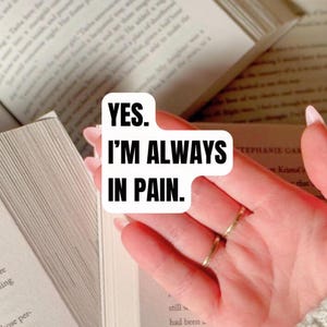 Chronic Pain Sticker Relatable Chronic Illness Humor Idea for Ignorant Ableist Health Condition Awareness Hidden Disability Laptop Decal