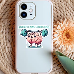 Brain Sticker Funny Neuro Student Gift Idea for Concussion Healing Vinyl Mental Fitness Decal for Gym Friend Humor for Psychology Major Gift