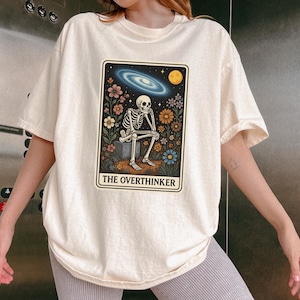 Anxiety Shirt Funny Overthinker Tarot Card TShirt Sarcastic Mental Health T Shirt for Daughter Social Anxiety Gift Idea for Depressed Friend