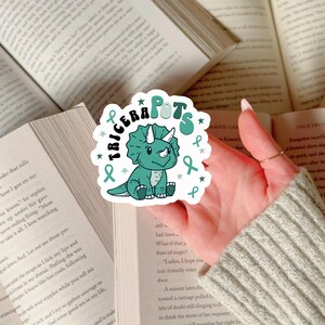 POTS Syndrome Sticker Funny TriceraPOTS Laptop Decal for Postural Orthostatic Tachycardia Warrior Gift Idea for Wife Chronic Illness Spoonie