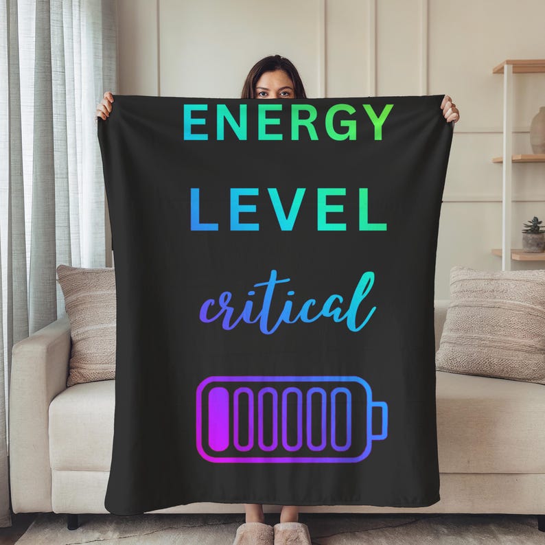Recovery CFS Chronic Fatigue Awareness Blanket Introvert Gift Idea for Coworker Self Care Comfort Throw for Spoonie Support Long Work Day