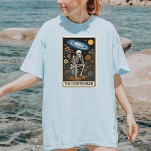 Shirt Funny Overthinker Tarot Card TShirt Sarcastic Mental Health T Shirt for Daughter Social Anxiety Gift Idea for Depressed Friend Anxiety