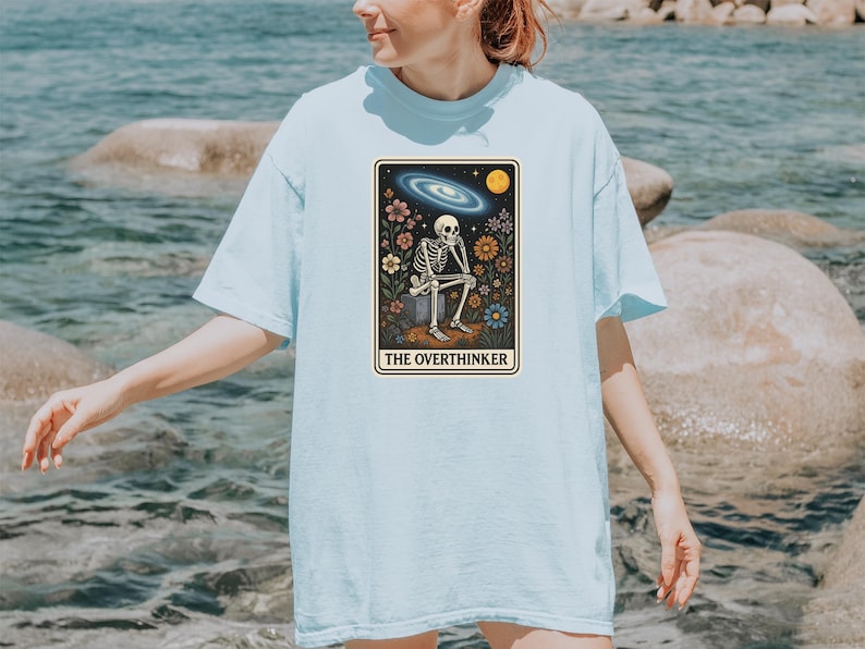 Shirt Funny Overthinker Tarot Card TShirt Sarcastic Mental Health T Shirt for Daughter Social Anxiety Gift Idea for Depressed Friend Anxiety