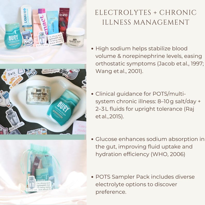 Chronic Illness Flare Day Gift Idea for Spoonie Electrolyte Hydration Samples for POTS Mothers Day POTS Syndrome Self Care Box Thoughtful