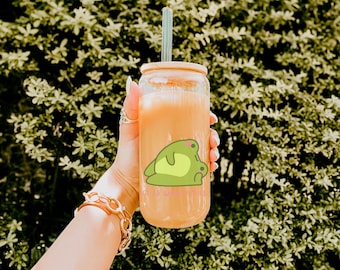 Overthinker Mug Funny Frog Lover Iced Coffee Cup Funny Anxiety Gift Idea for Anxious Friend Waterbottle At Home Summer Drinkware for Pool