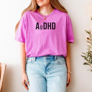 Shirt Simple ADHD Autism Tee for Neurodivergent Pride Hidden Disability Loungewear Mental Health Awareness Streetwear Style Gift AuDHD T