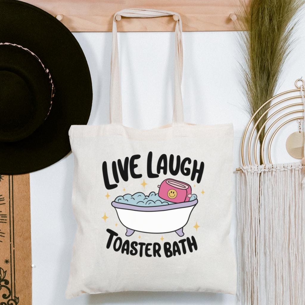 Idée cadeau drôle de cadeau d'humour sur la santé mentale pour un ami anxieux ou déprimé pour ranger son ordinateur portable ou un sac fourre-tout durable au quotidien