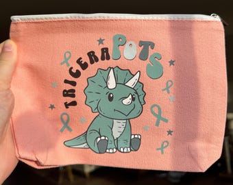 POTS syndrom Beutel für Medikamente Tasche TriceraPOTS Lustige POTS Federmäppchen Angepasste POTS Geschenkidee für Tochter Chronische Illness Make-up Tasche