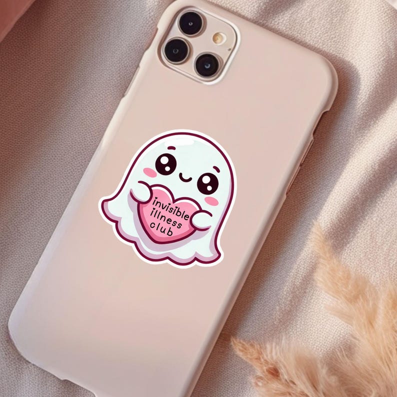 Gift Idea for Chronically Ill Wife Health Disorder Phone Decal for Hidden Disability Pride Awareness Ghost Sticker Invisible Illness Spoonie