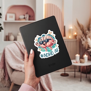 ADHD Sticker for Chaotic Friend Executive Dysfunction Gift Idea for Neurodivergent College Student Phone Brain Decal Funny ADD Gift for Her