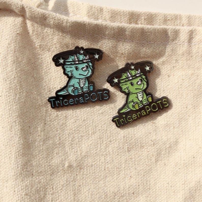 Quirky Dinosaur POTS Awareness Chronic Illness Gift Idea for Spoonie POTS Syndrome Gift Funny POTS Pin for Daughter Hidden Disability Pride