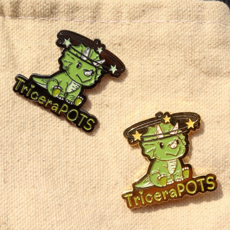 POTS Pin for Daughter Hidden Disability Pride Quirky Dinosaur POTS Awareness Chronic Illness Gift Idea for Spoonie POTS Syndrome Gift Funny
