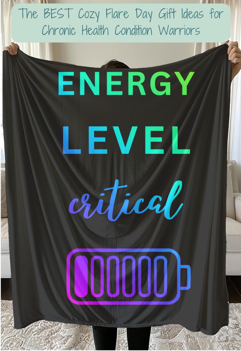 for Coworker Self Care Comfort Throw for Spoonie Support Long Work Day Recovery CFS Chronic Fatigue Awareness Blanket Introvert Gift Idea