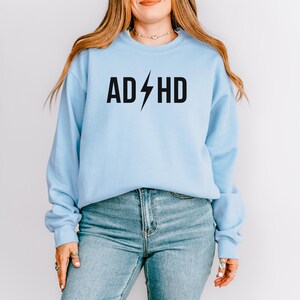 Health Awareness Gift for Boyfriend Oversized Streetwear Apparel Self Care Pullover ADHD Unisex Sweatshirt Modern Neurodivergent Crew Mental
