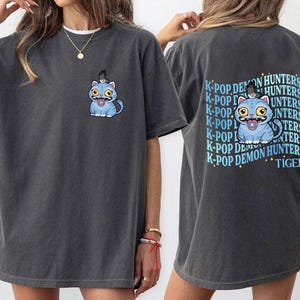 Demon Hunters Kpop Shirt, Huntrix Kpop Shirt, Huntrix Merch Shirt, Music Tiger Shirt, Cute Blue Tiger Tee, Kpop Group Merch, For Huntrix Fan