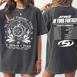 Ateez 2025 World Tour in Your Fantasy Retro Vintage Shirt, Ateez Logo T-shirt, Ateez World Tour 2025 Merch Shirt, Ateez Members Kpop Shirt