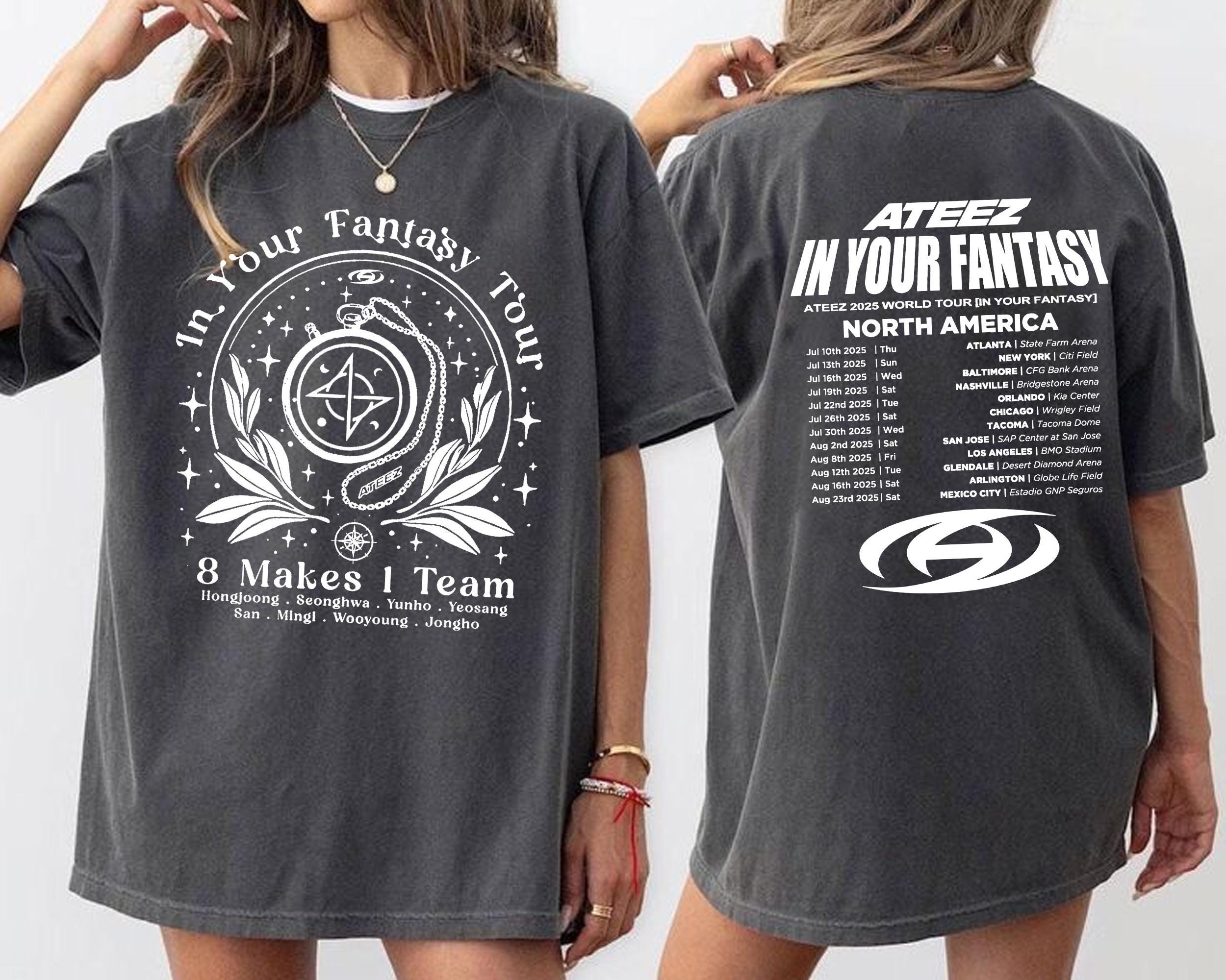 ATEEZ アチズ 멋 Tシャツ USツアー ATEEZ Unisex's Standard Official Tour Merch Cities T-Shirt