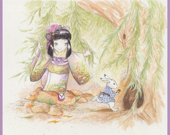 Alice and White Rabbit  (print)