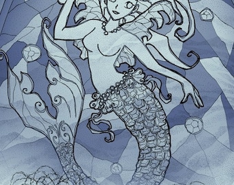 Autumn Night Mermaid (print)