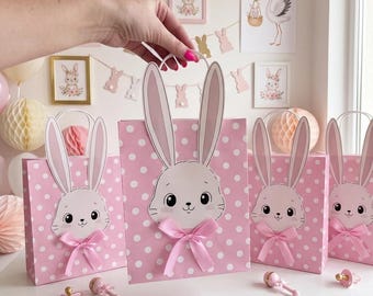 Bunny baby shower favor bags, some bunny is one gift bags, bunny birthday party bags, themed bunny gift bags