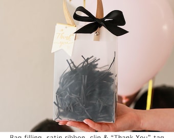 Wedding Welcome Bag Sticker, bulk wedding bags, aesthetic Elegant Wedding gift bags, black wedding bag, Hotel Guests welcome bags