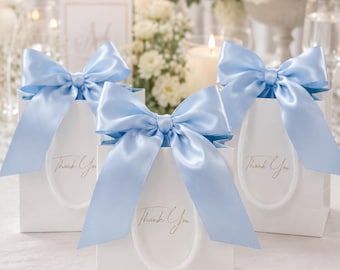 Blue Wedding favors gifts, wedding guests gift bags, thank you favor bags, aesthetic blue Elegant Wedding gift bags, thank you bags